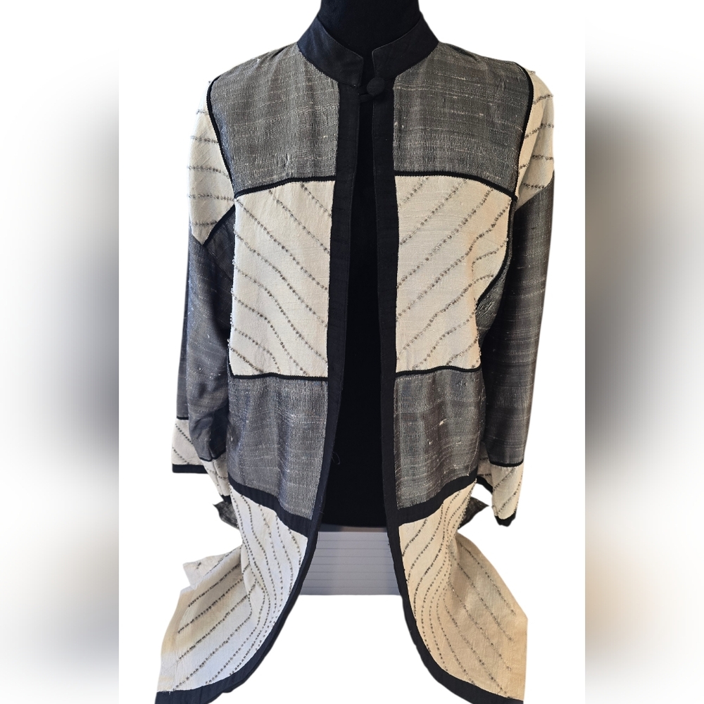 Molato Open Front Tunic Jacket Silk Blend Small